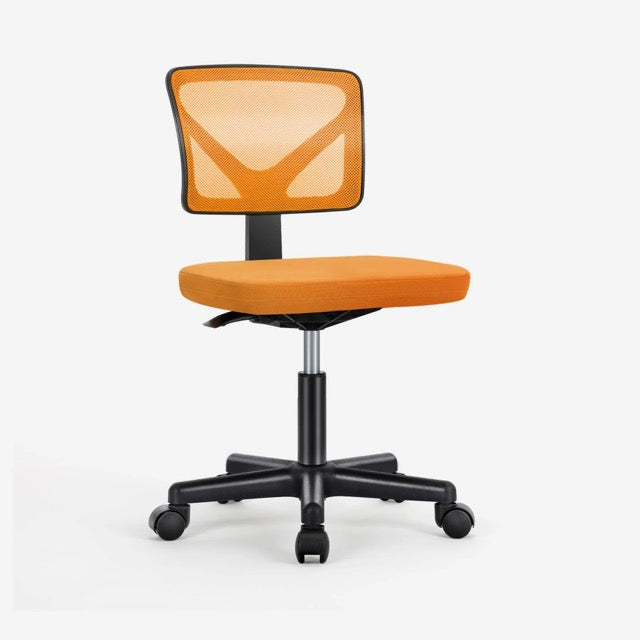 Armless Mesh Back Desk Chair – Ergonomic Low-Back Swivel Chair with Adjustable Height, 5 Colors