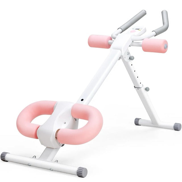Ab Machine with LCD Display – Adjustable Incline & Height, Foldable Core Trainer, 440 lb Capacity