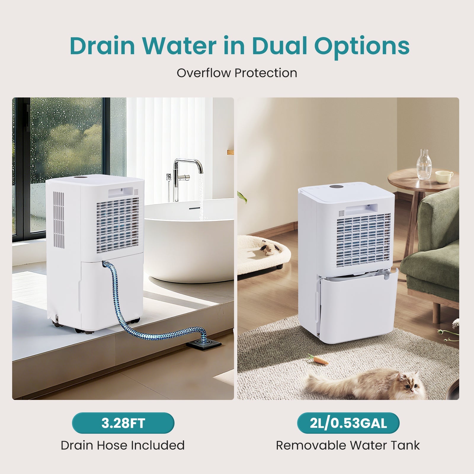 2500–5500 Sq Ft 3-Mode Dehumidifier