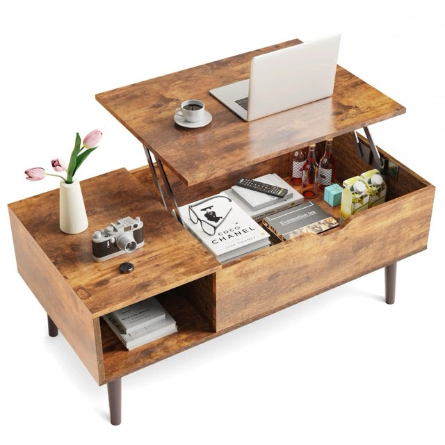 Lift Top Coffee Table with Storage & Hidden Compartment