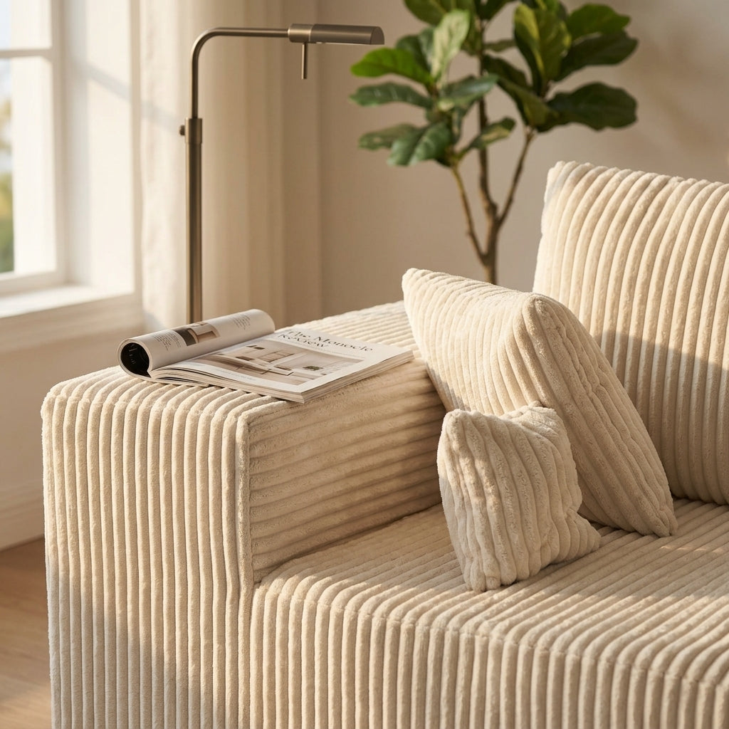 108" Modular Corduroy Sectional Sofa
