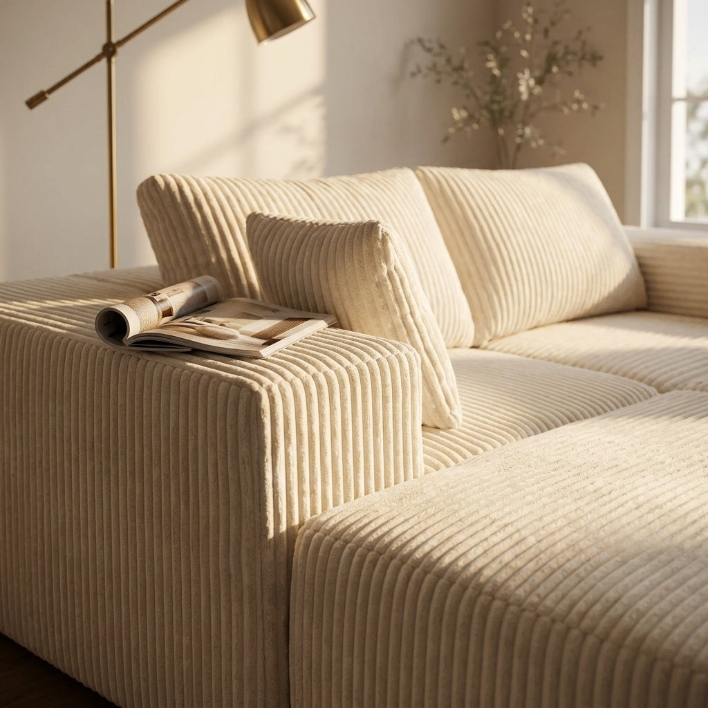 108" Modular Corduroy Sectional Sofa