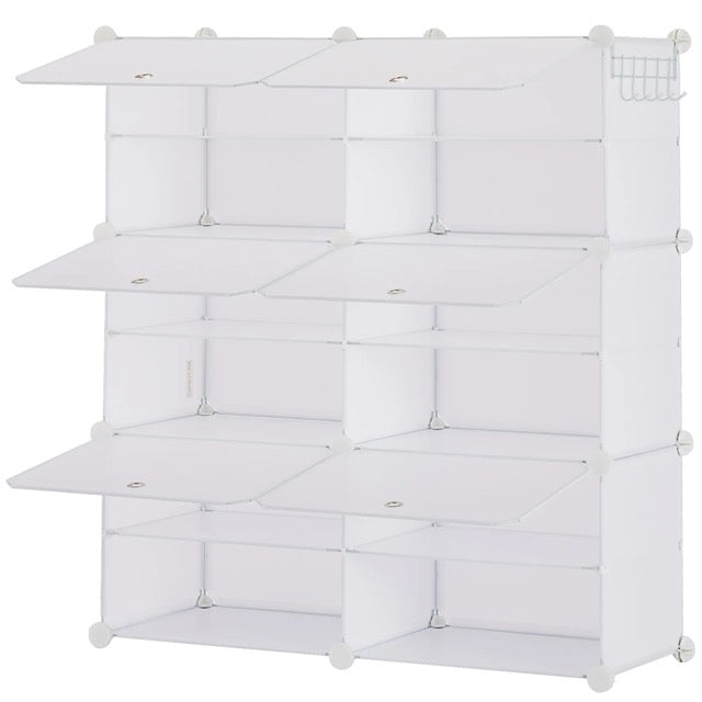 Shoe Storage Cabinet with Door – 6 or 8-Tier Stackable Organizer for Entryway & Bedroom