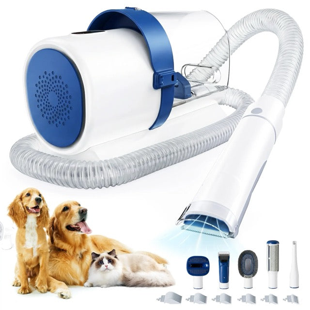 5-in-1 Dog & Cat Grooming Vacuum Kit with Clippers, 10 kPa Suction & 2.5 L Dust Cup