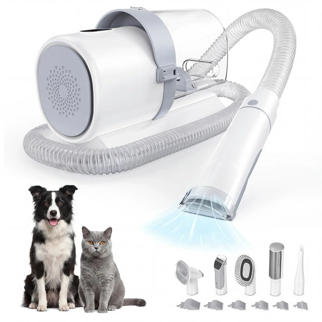 5-in-1 Dog & Cat Grooming Vacuum Kit with Clippers, 10 kPa Suction & 2.5 L Dust Cup