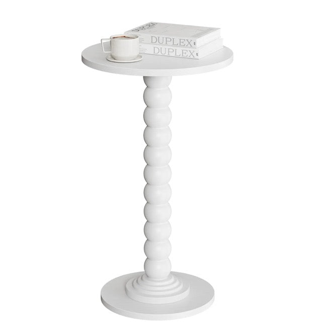 Round Side Table with Waterproof Top | Compact Wood Accent End Table for Sofa, Bedside & Small Spaces