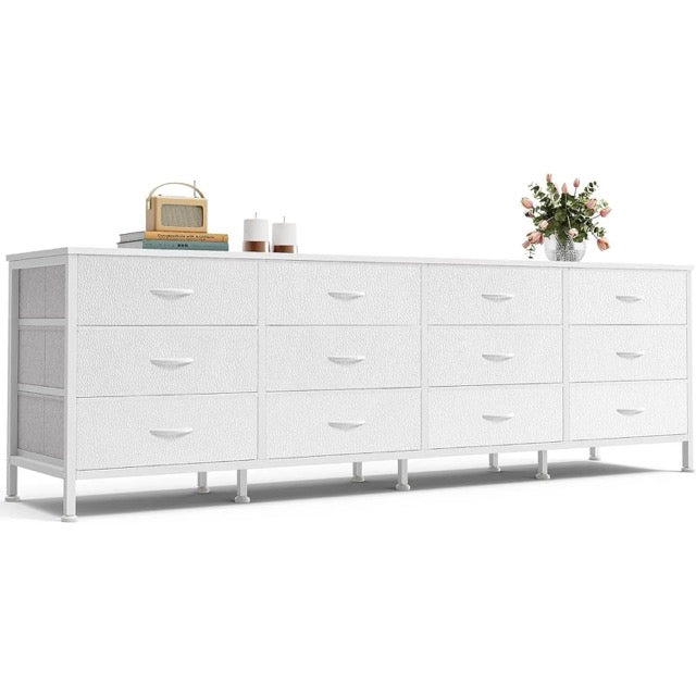 12-Drawer TV Stand & Storage Cabinet with Metal Frame and Adjustable Feet