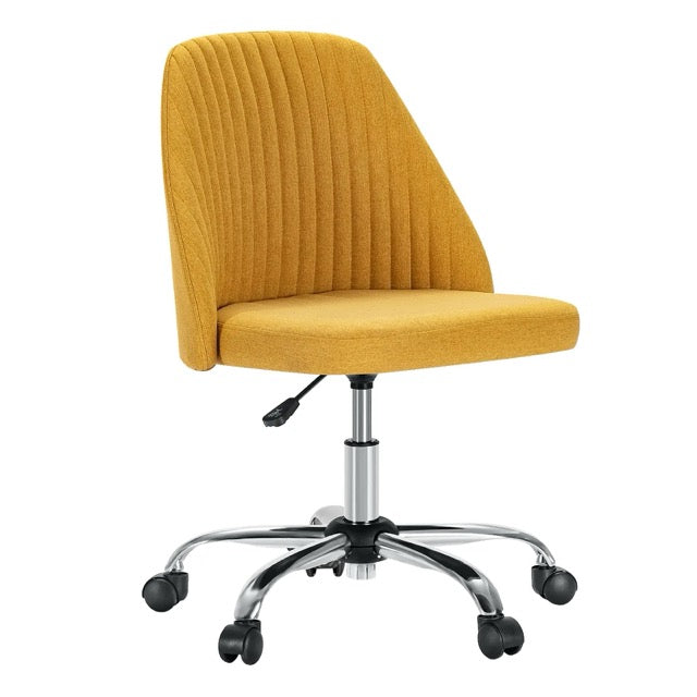 Armless Fabric Rolling Office Chair 
