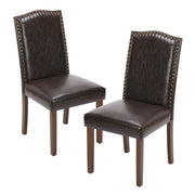 brown leather dining chair