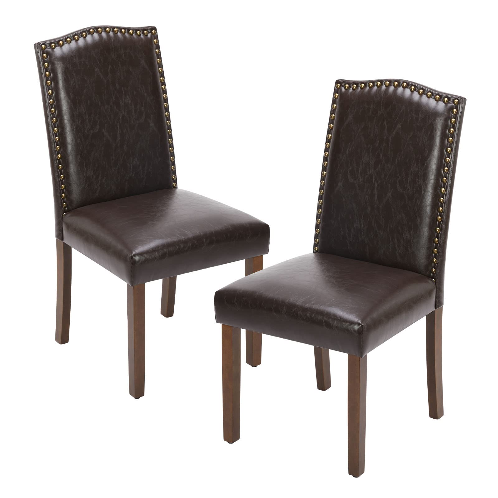 brown leather dining chair