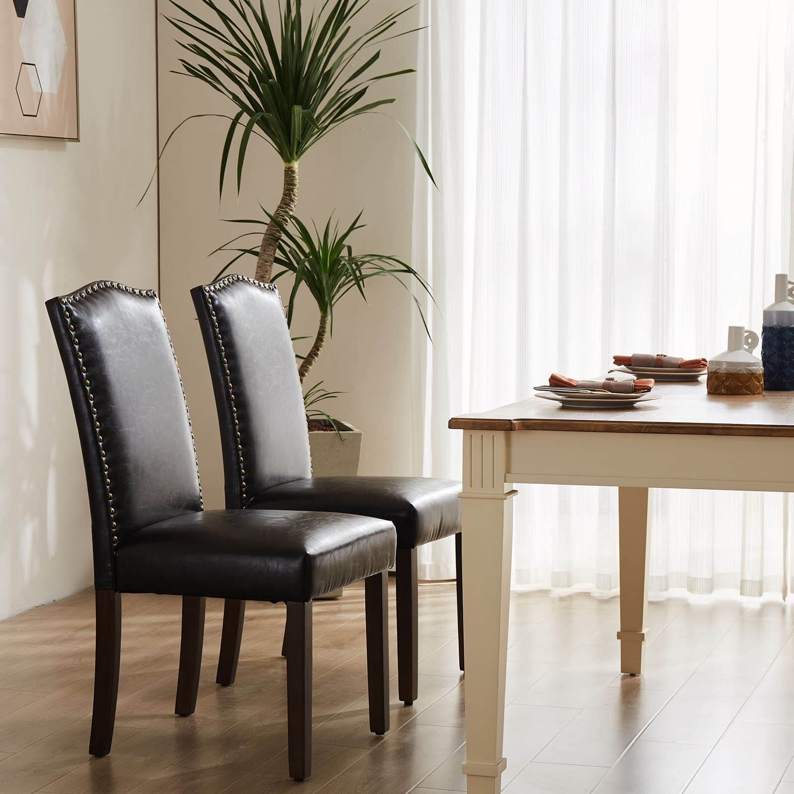contemporary leather dining chairs