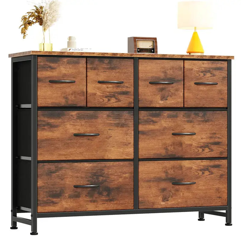 Warebay 8-Drawer Fabric Storage Organizer with Wooden Top