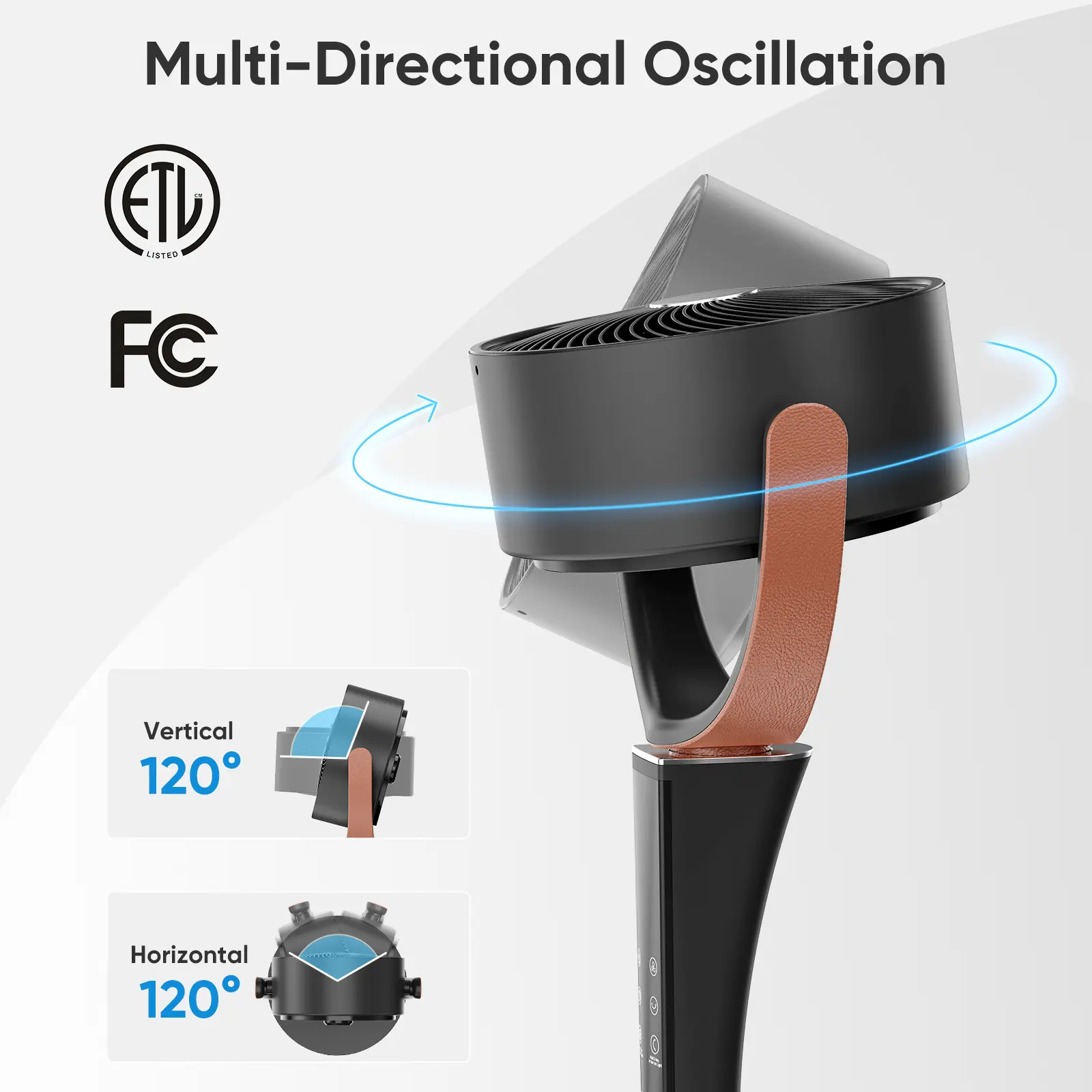 Quiet DC Pedestal Fan for Bedroom – 15 Speeds, 120° Oscillation & Remote Control