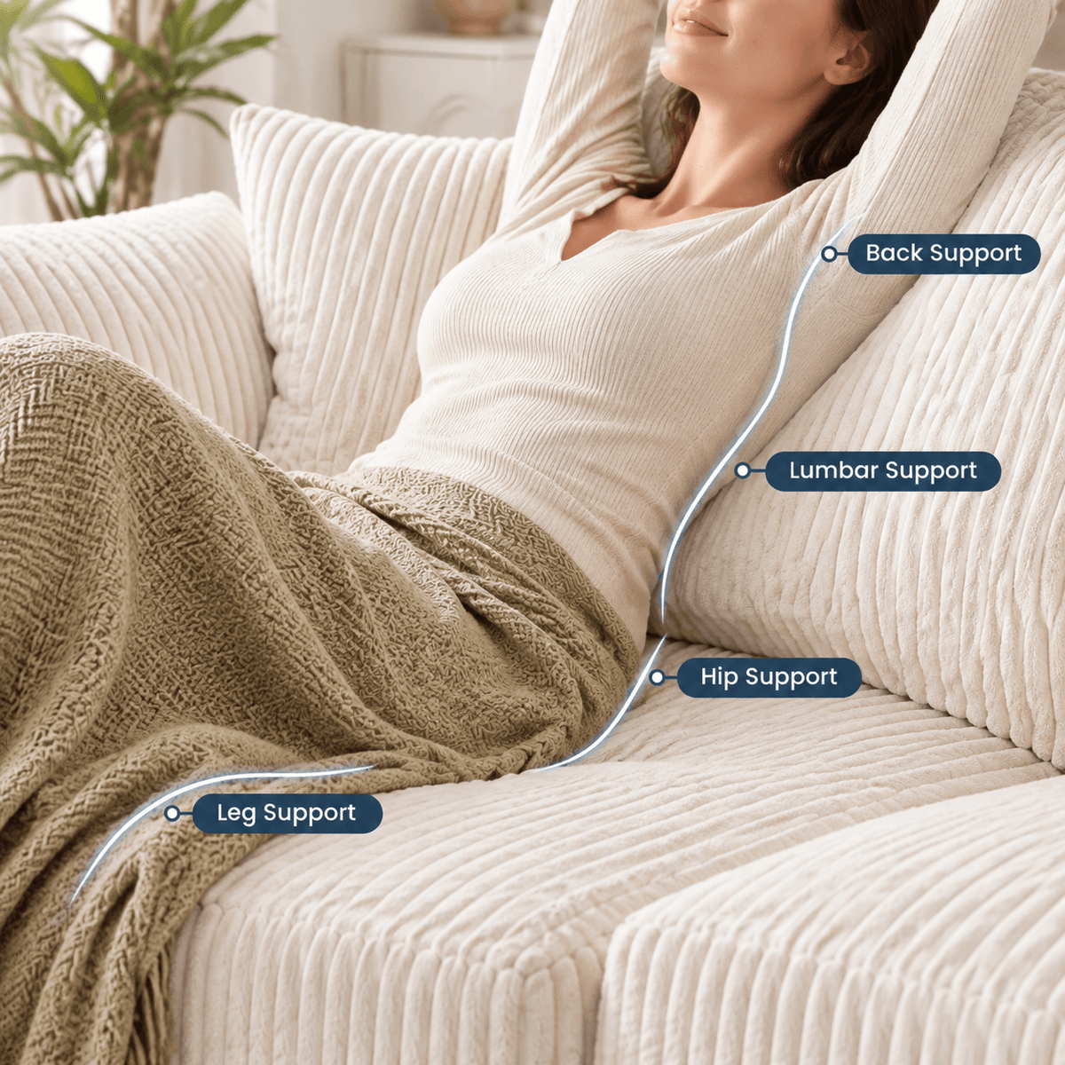 108 Modular L-Shaped Sectional Sofa with Chaise Lounge