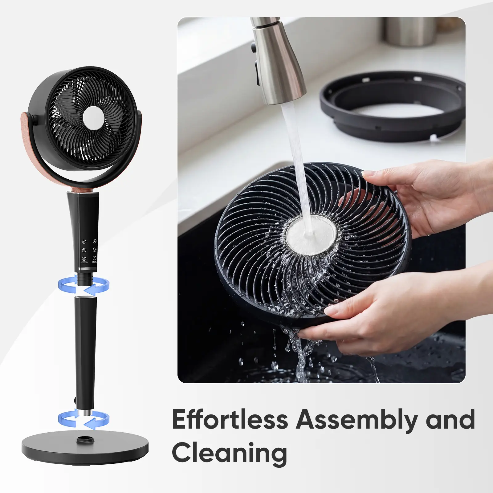 Quiet DC Pedestal Fan for Bedroom – 15 Speeds, 120° Oscillation & Remote Control