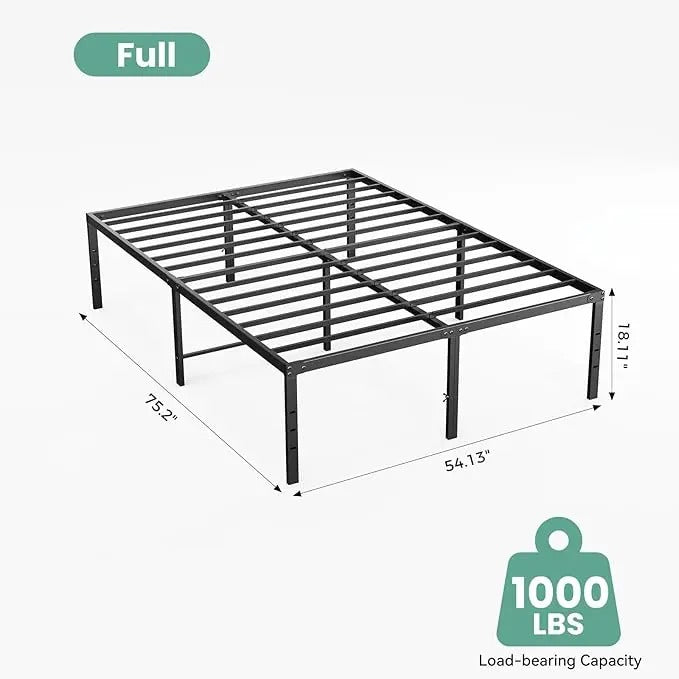 Heavy Duty Metal Bed Frame with Steel Slat Support