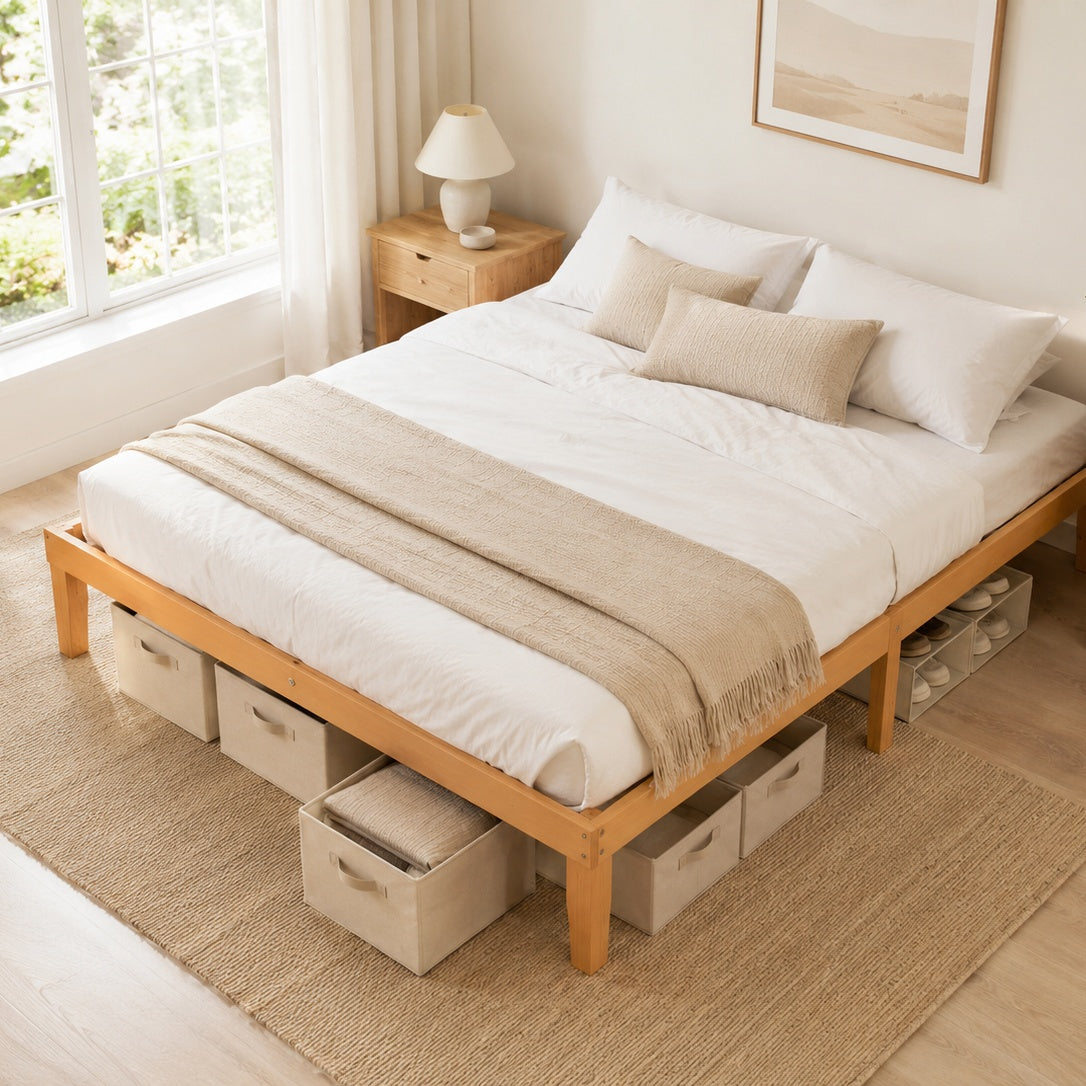 Warebay Solid Wood Platform Bed Frame