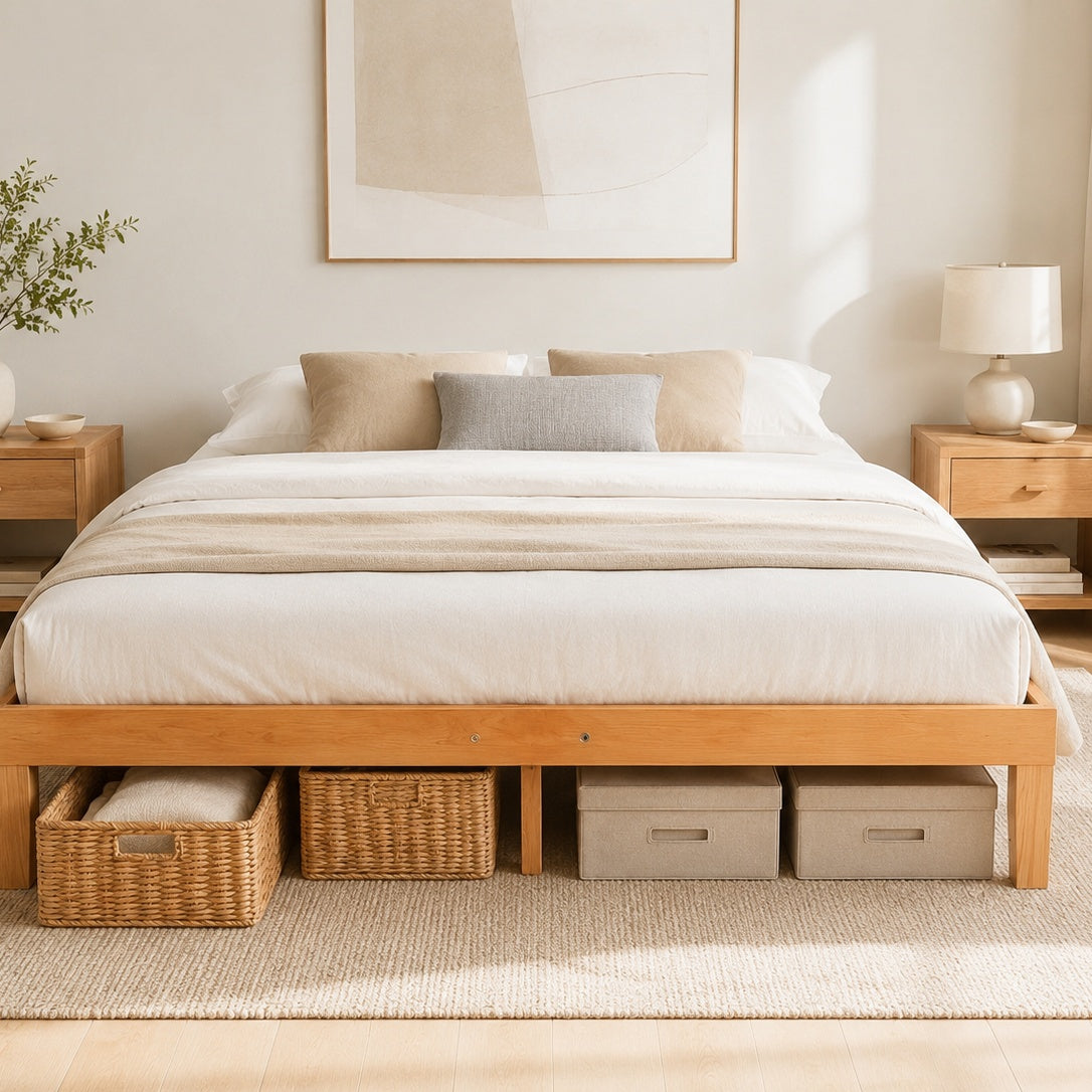 Warebay Solid Wood Platform Bed Frame