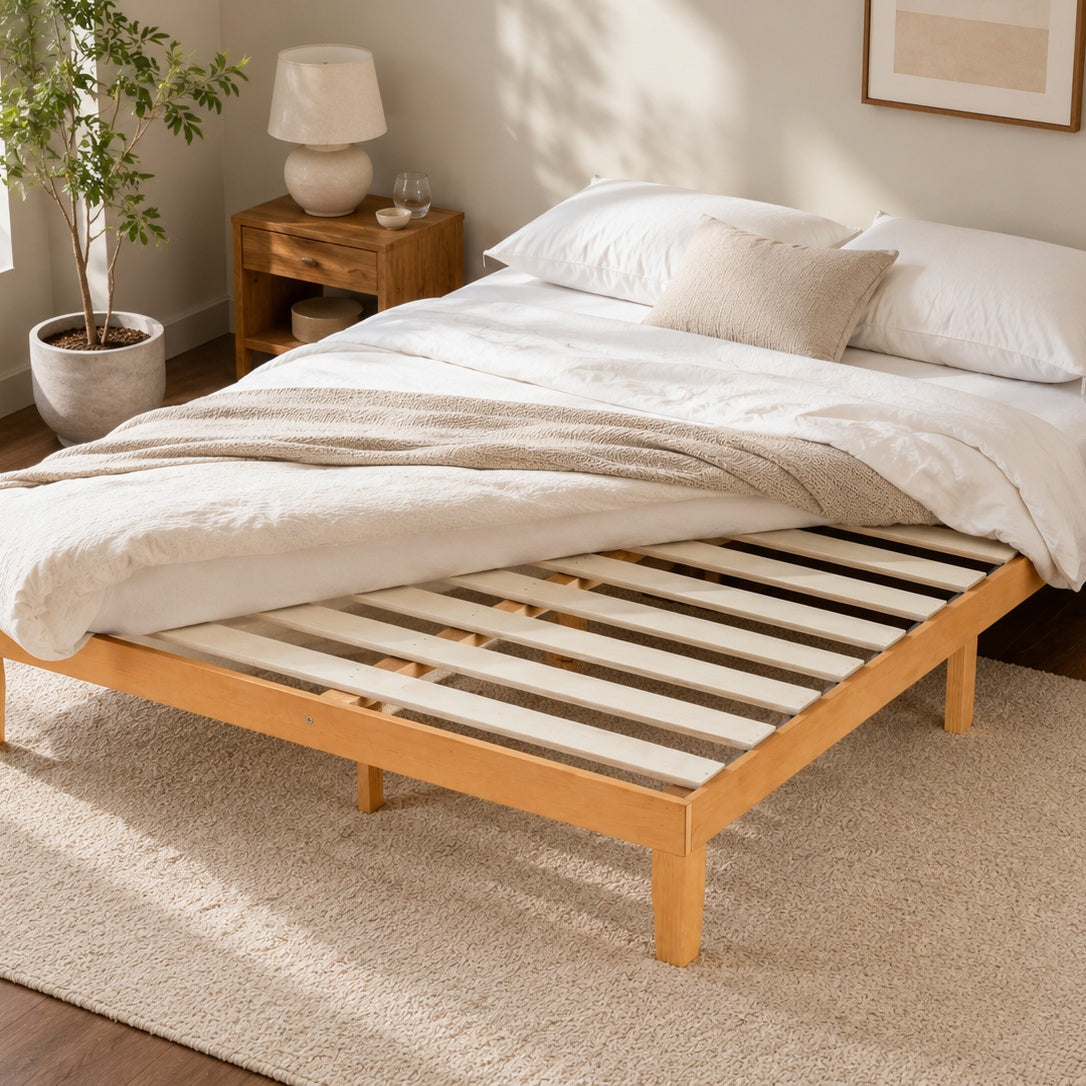 Warebay Solid Wood Platform Bed Frame