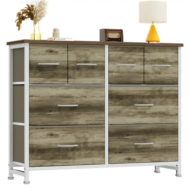 Warebay 8-Drawer Fabric Storage Organizer with Wooden Top