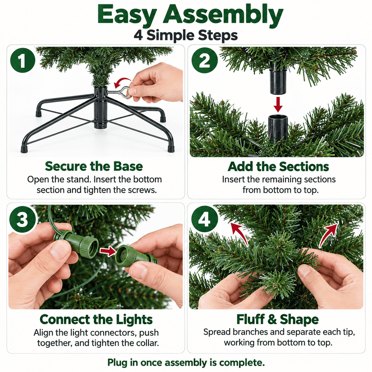 Pre-Lit Fraser Fir Pencil Artificial Christmas Tree with Warm Lights for Holiday Decor