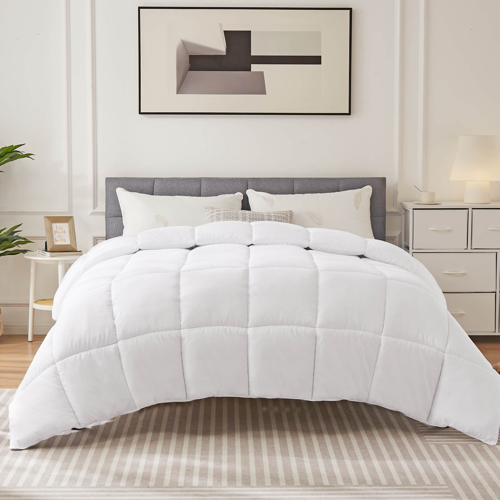 All-Season Queen Feather Comforter with Duvet Cover