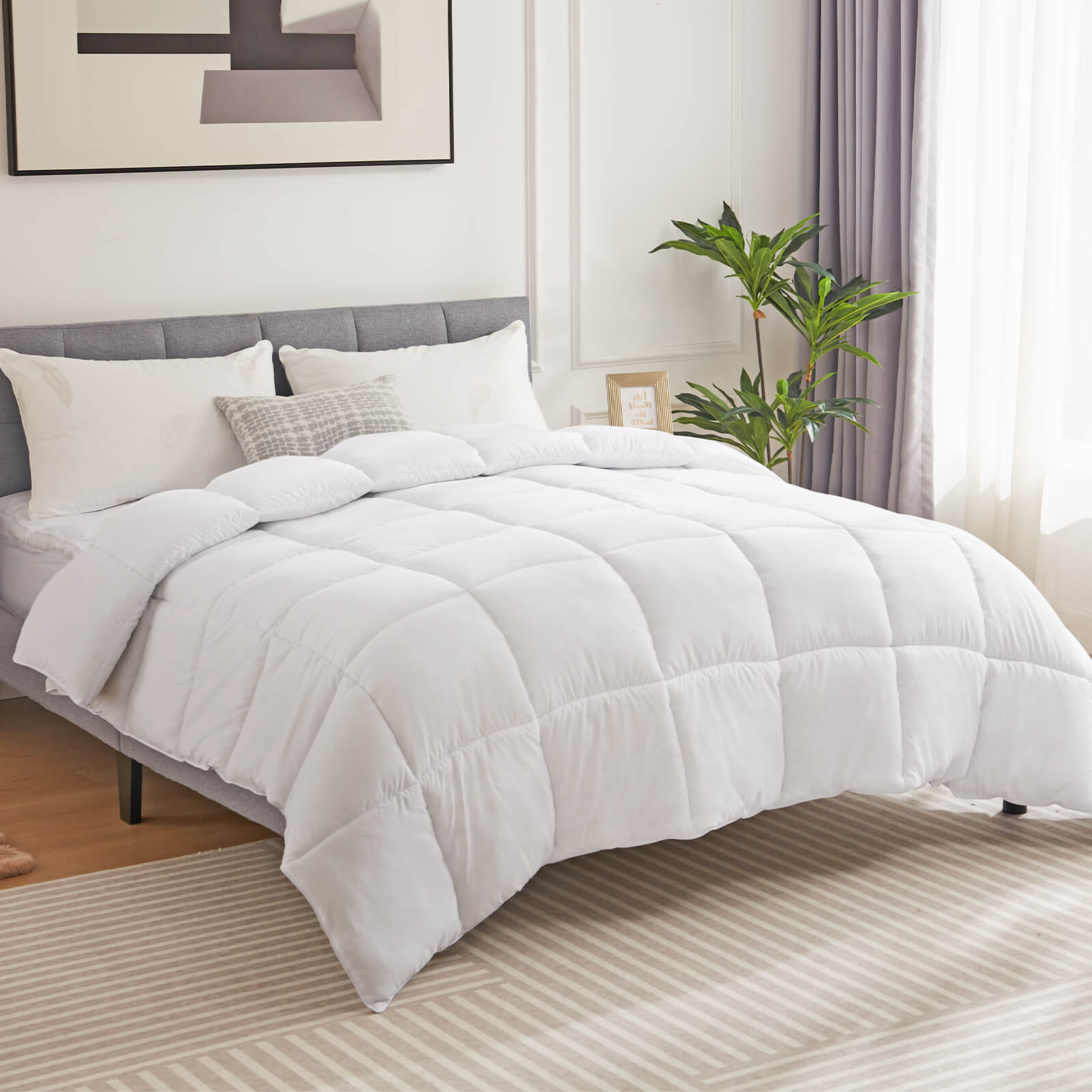 All-Season Queen Feather Comforter with Duvet Cover