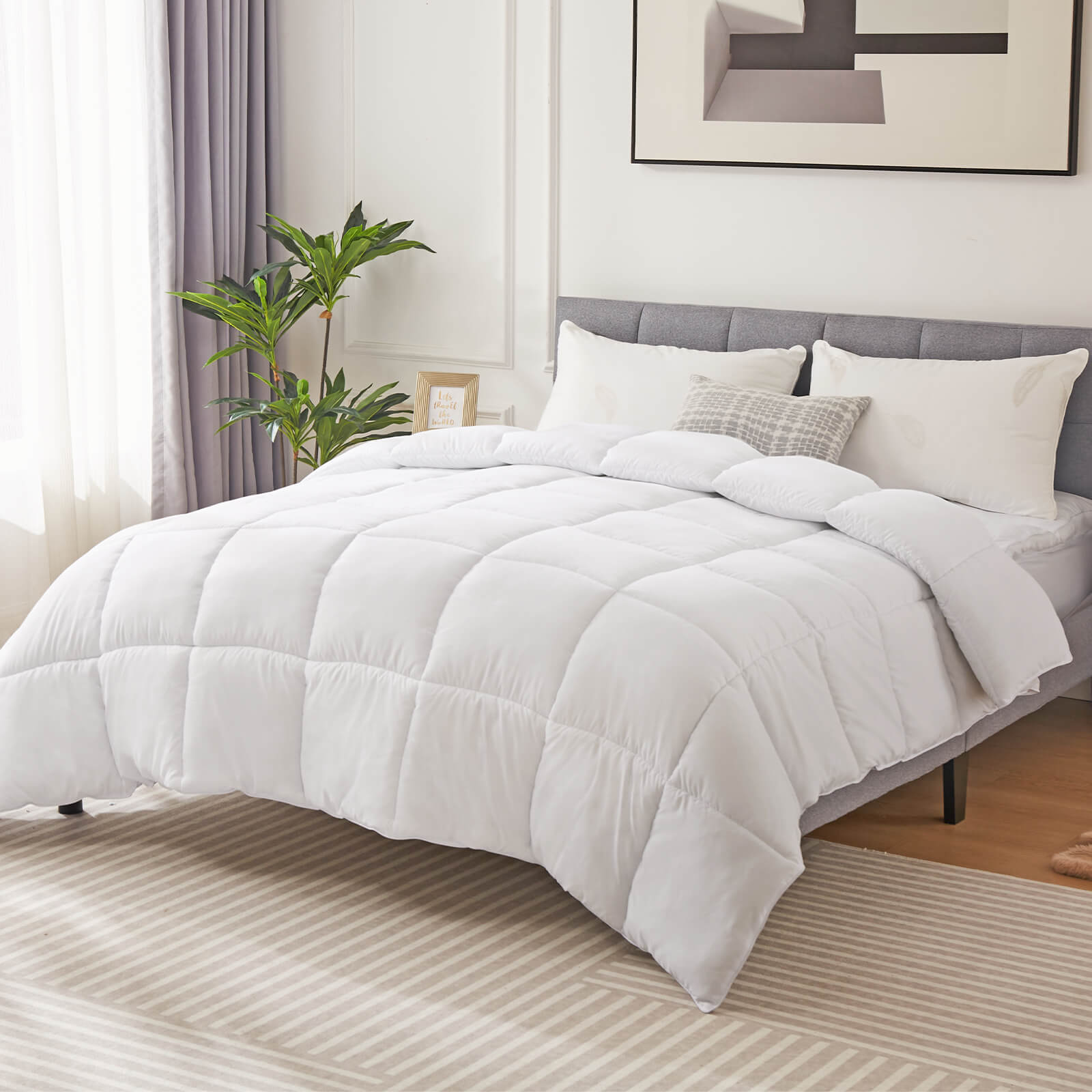 All-Season Queen Feather Comforter with Duvet Cover