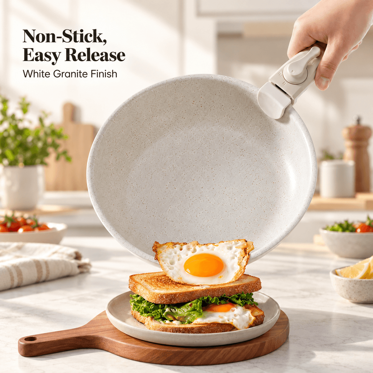 12-Piece Nonstick Cookware Set with Detachable Handles
