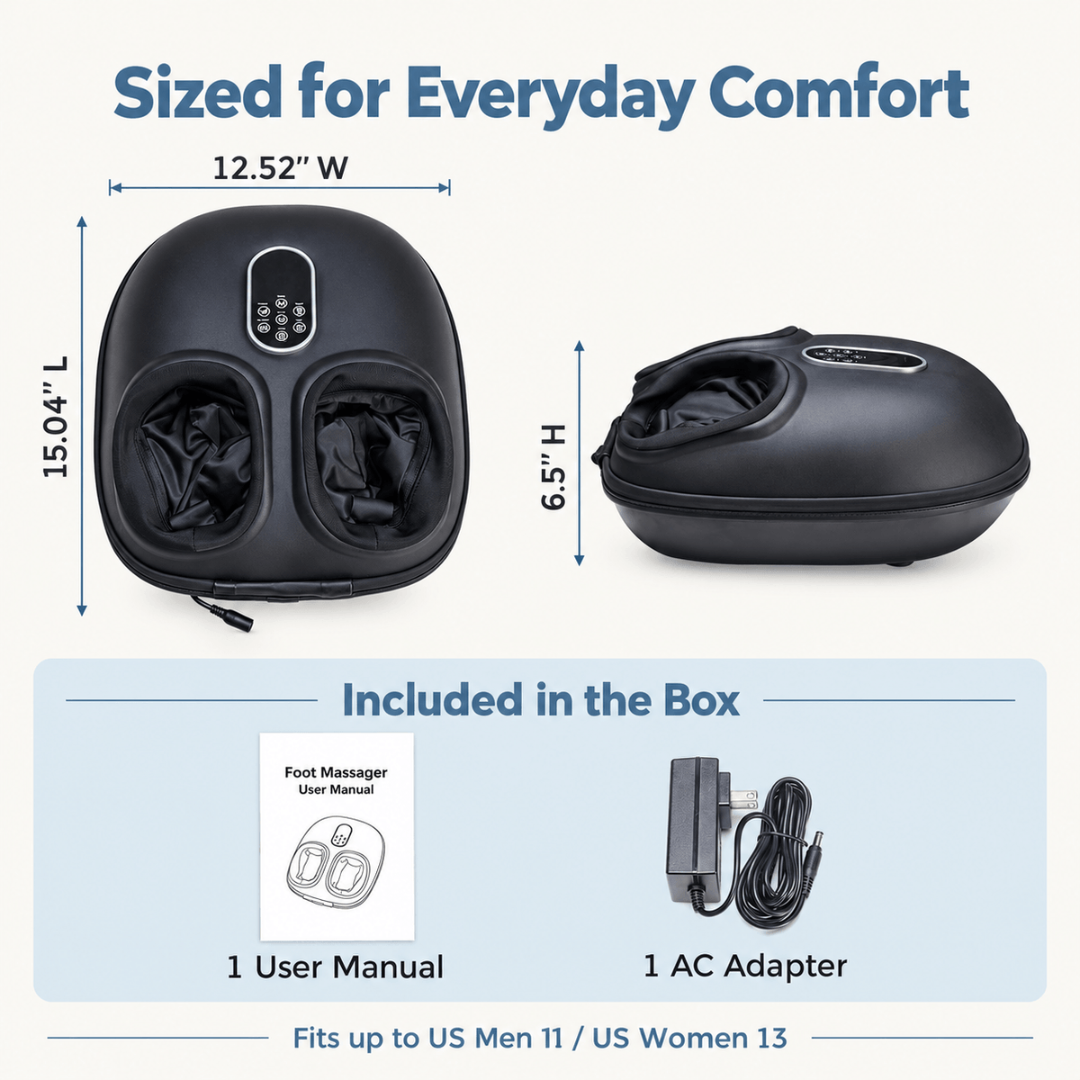 Full Foot Shiatsu Massager with Heat, Air Compression & Vibration