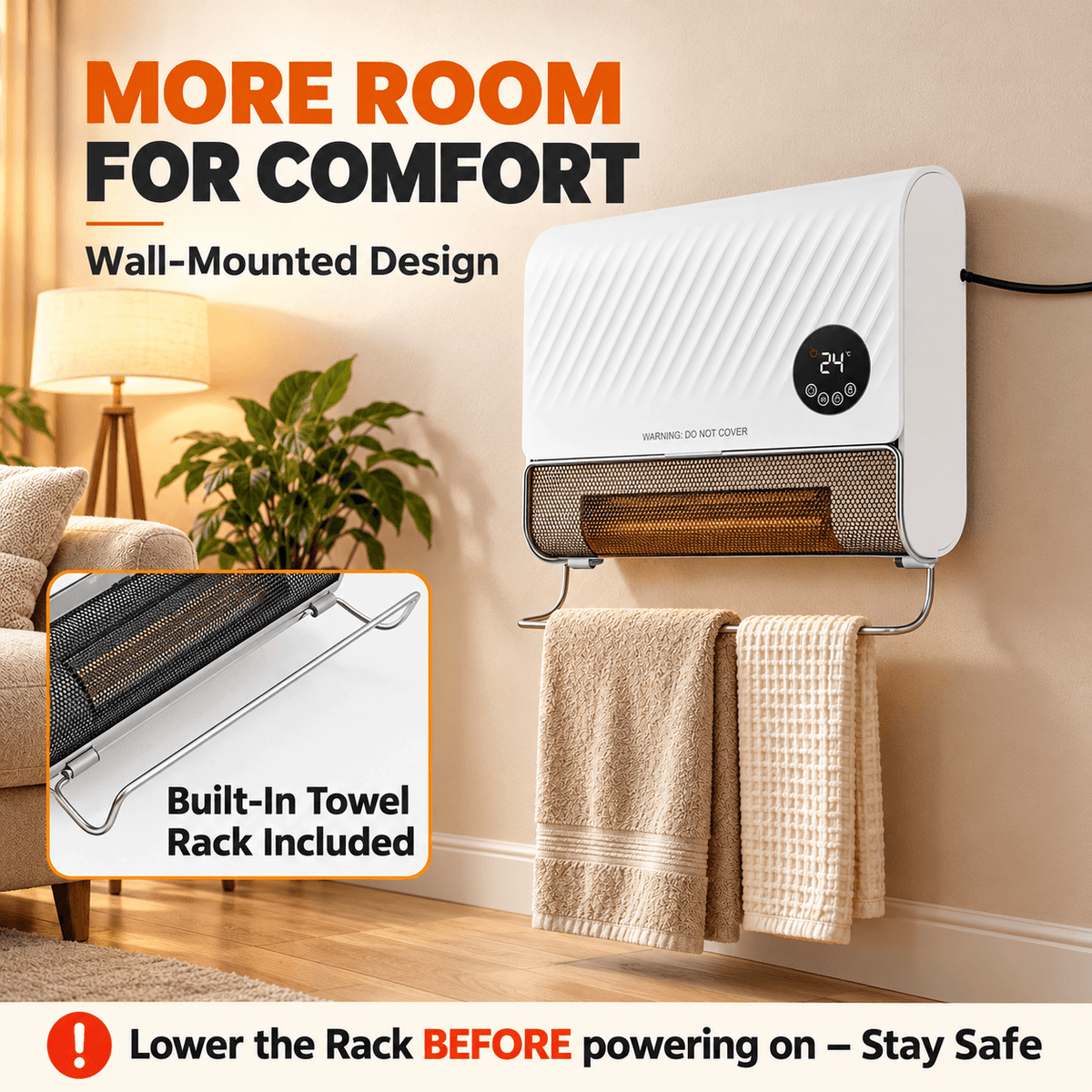 Smart Wall Space Heater with Remote