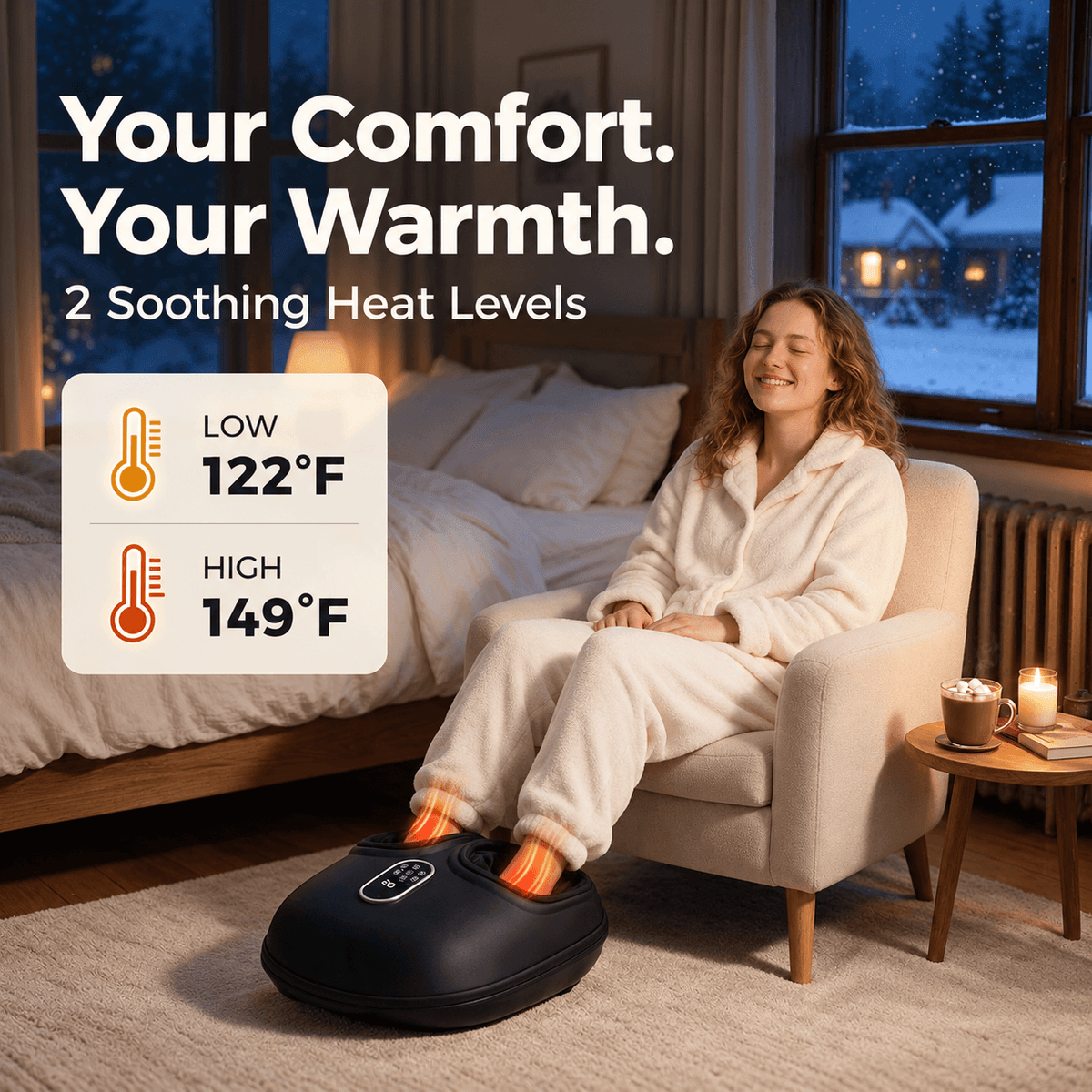 Full Foot Shiatsu Massager with Heat, Air Compression & Vibration