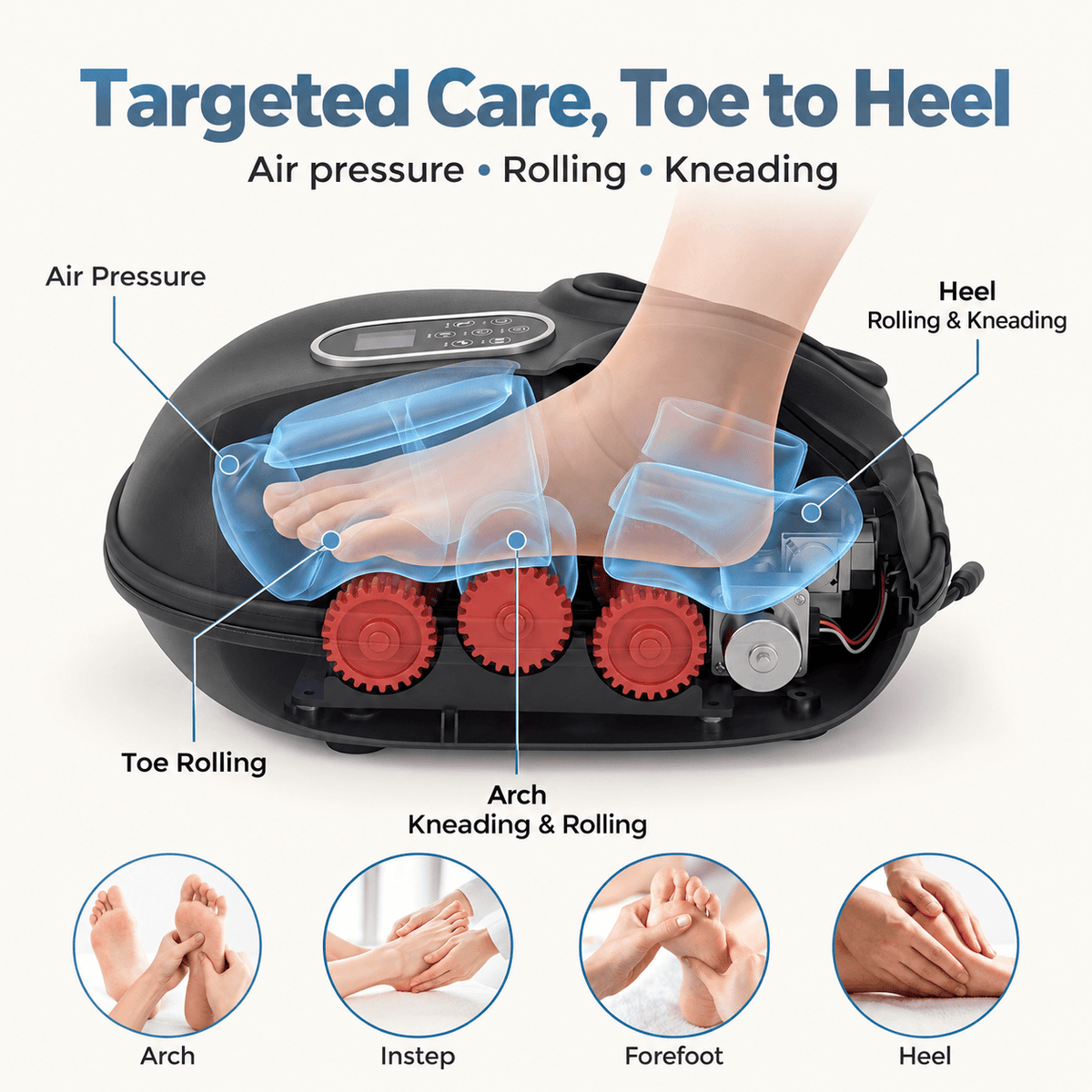 Full Foot Shiatsu Massager with Heat, Air Compression & Vibration
