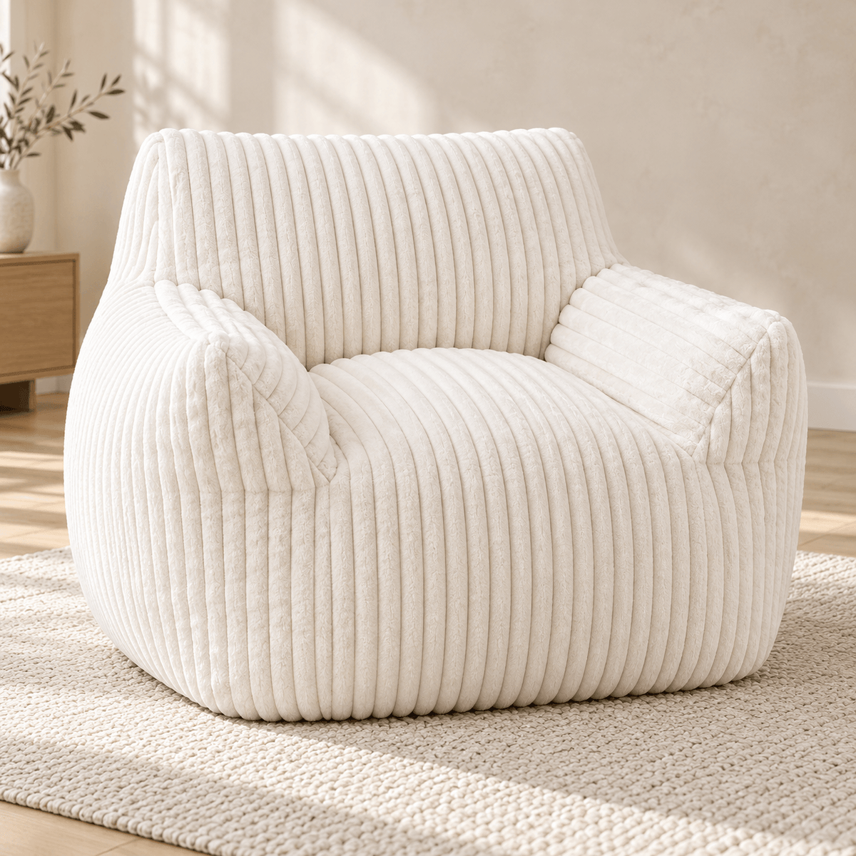Bean Bag Sofa Chair with High-Resilience Foam Filling for Living Room