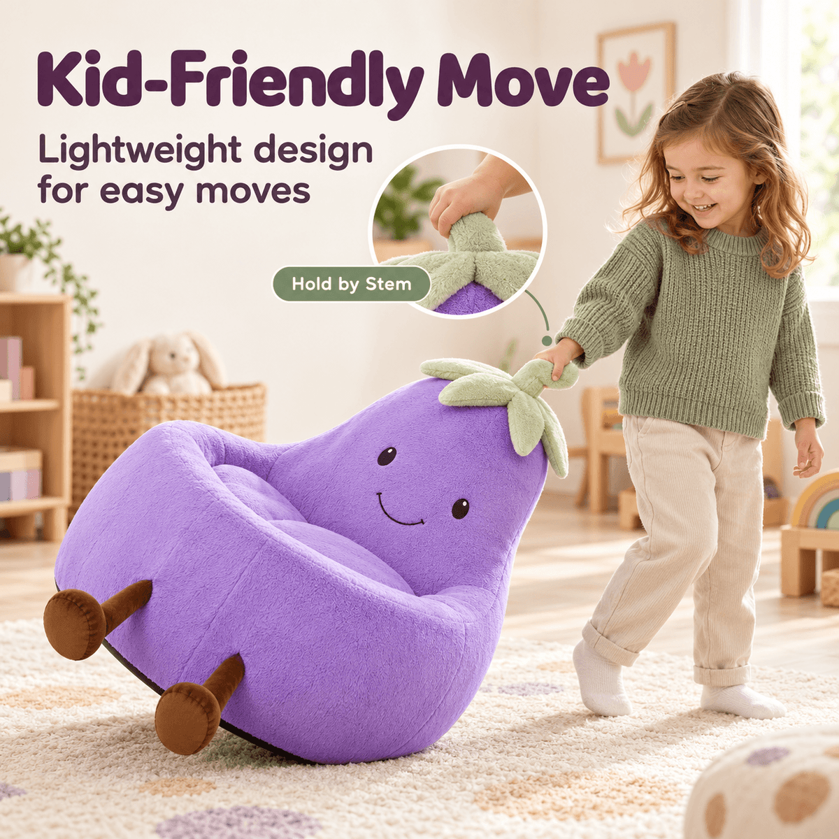 Kids Bean Bag Chair, 24"/31" Plush Lounge Sofa Chair, Perfect Christmas Gift for Kids