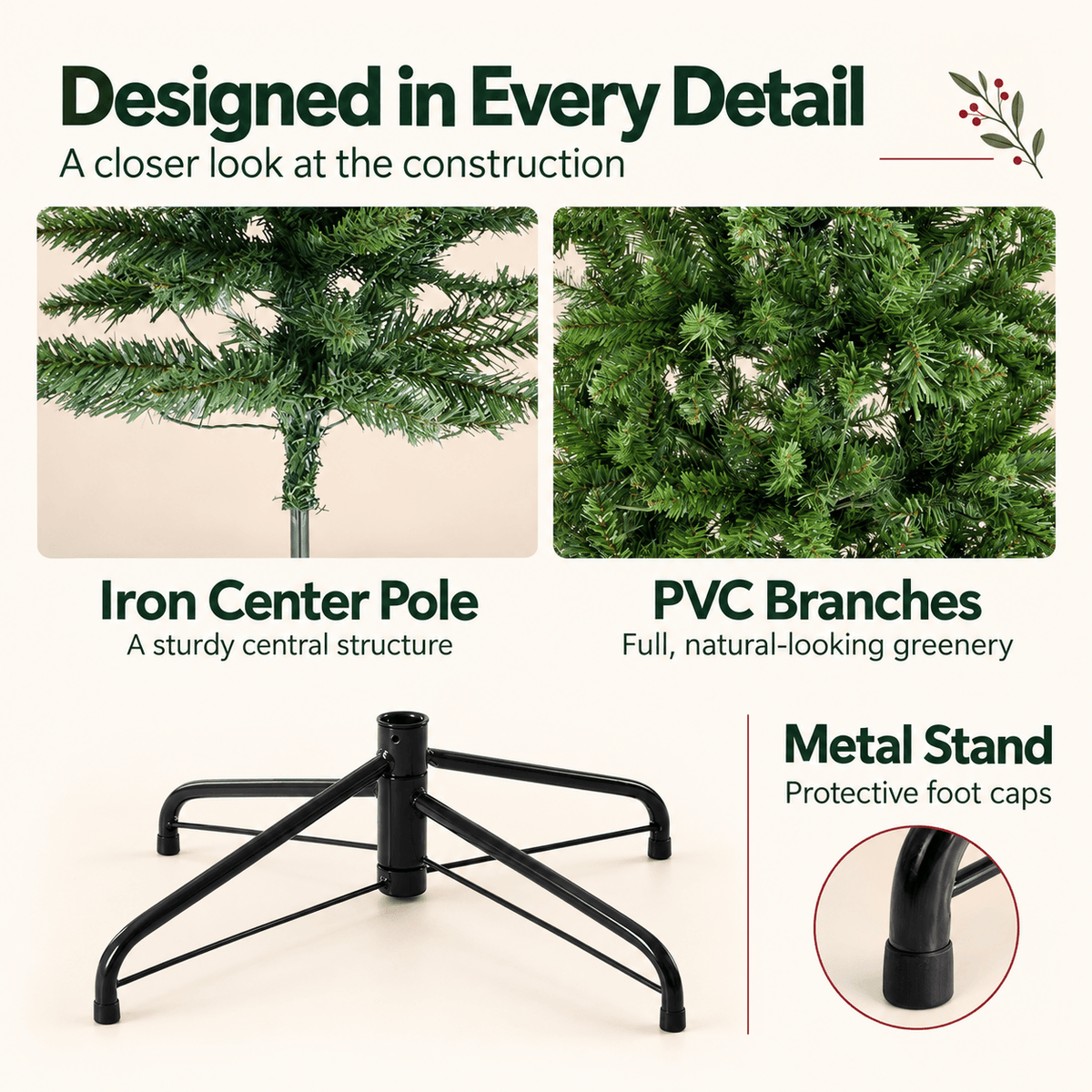 Pre-Lit Artificial Christmas Tree with Color-Changing LED Lights, Green