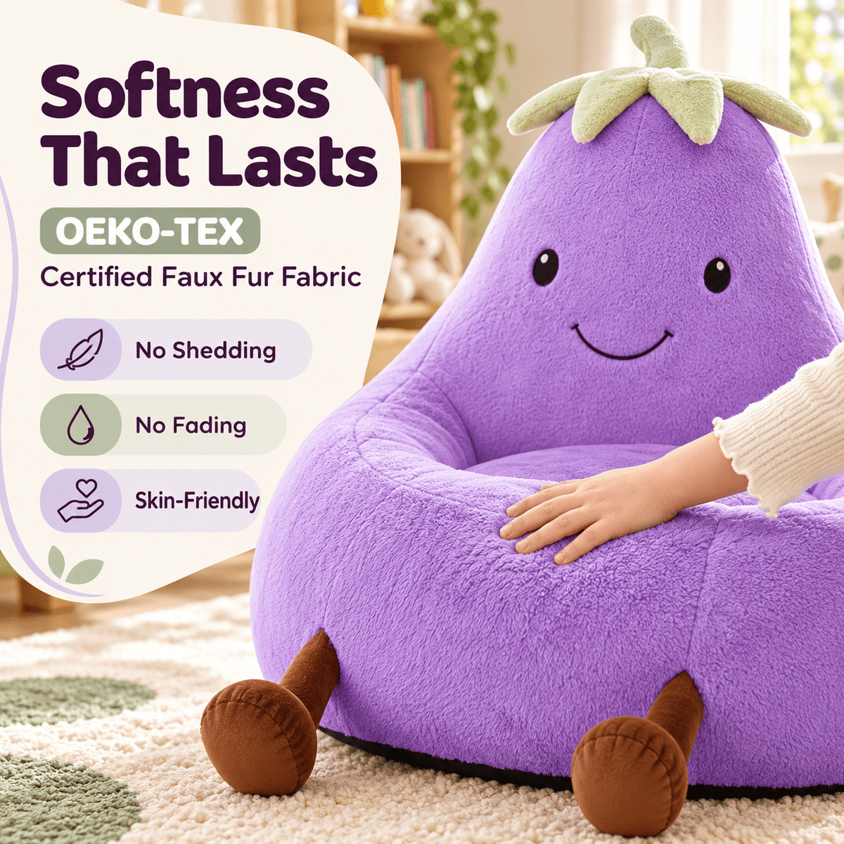 Kids Bean Bag Chair, 24"/31" Plush Lounge Sofa Chair, Perfect Christmas Gift for Kids