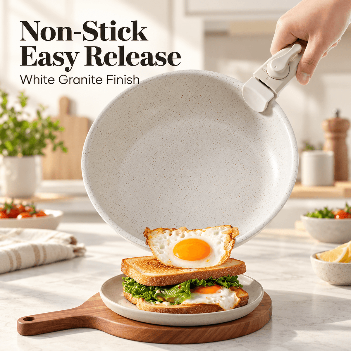 12-Piece Nonstick Cookware Set with Detachable Handles