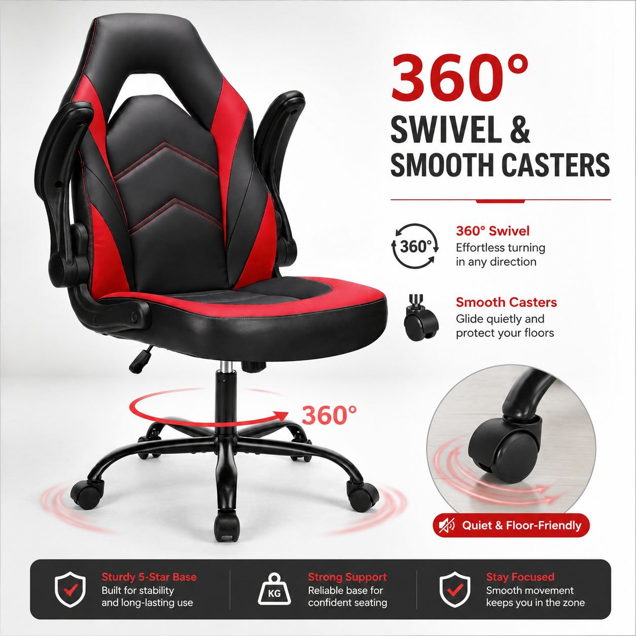 Leather Gaming Chair Height Adjustable