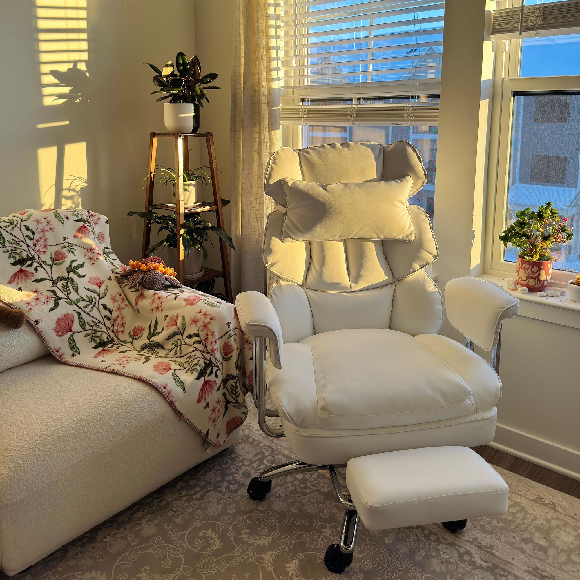 Leather Executive Chair with Footrest