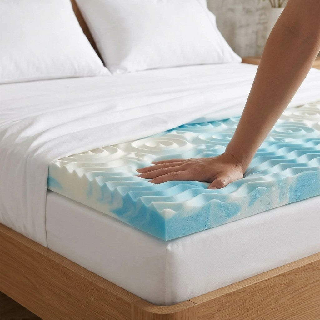 5-Zone Memory Foam Mattress Topper with Cooling Gel & Ventilated Design
