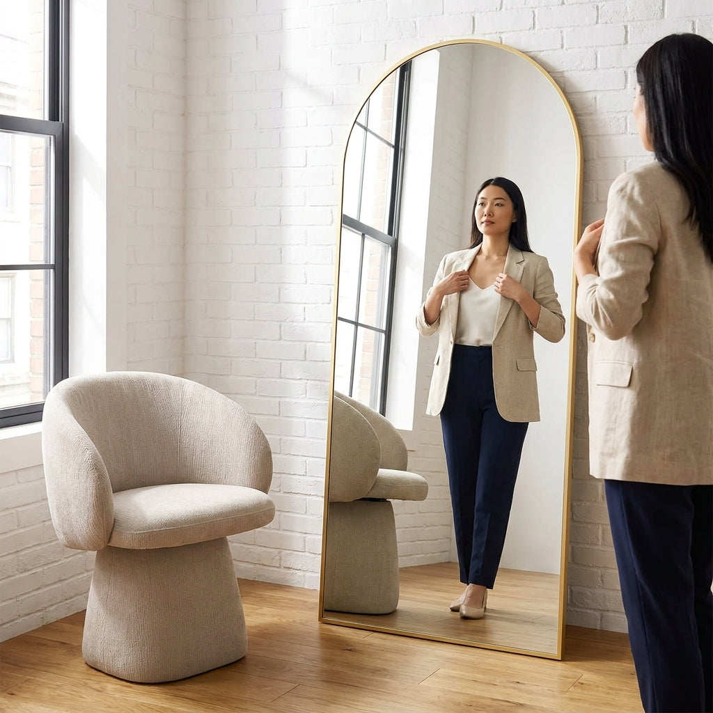 Slim Metal Frame Full Length Floor Mirror