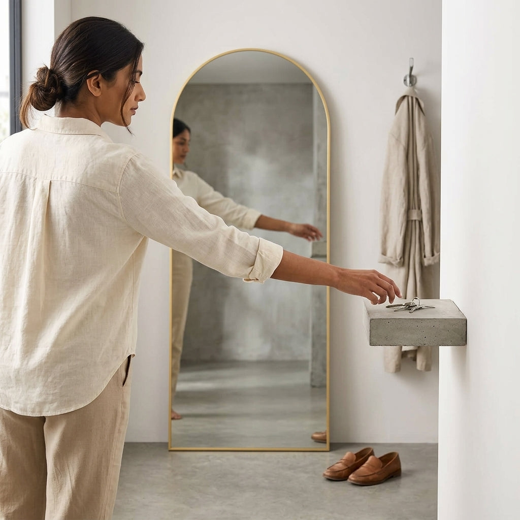 Slim Metal Frame Full Length Floor Mirror