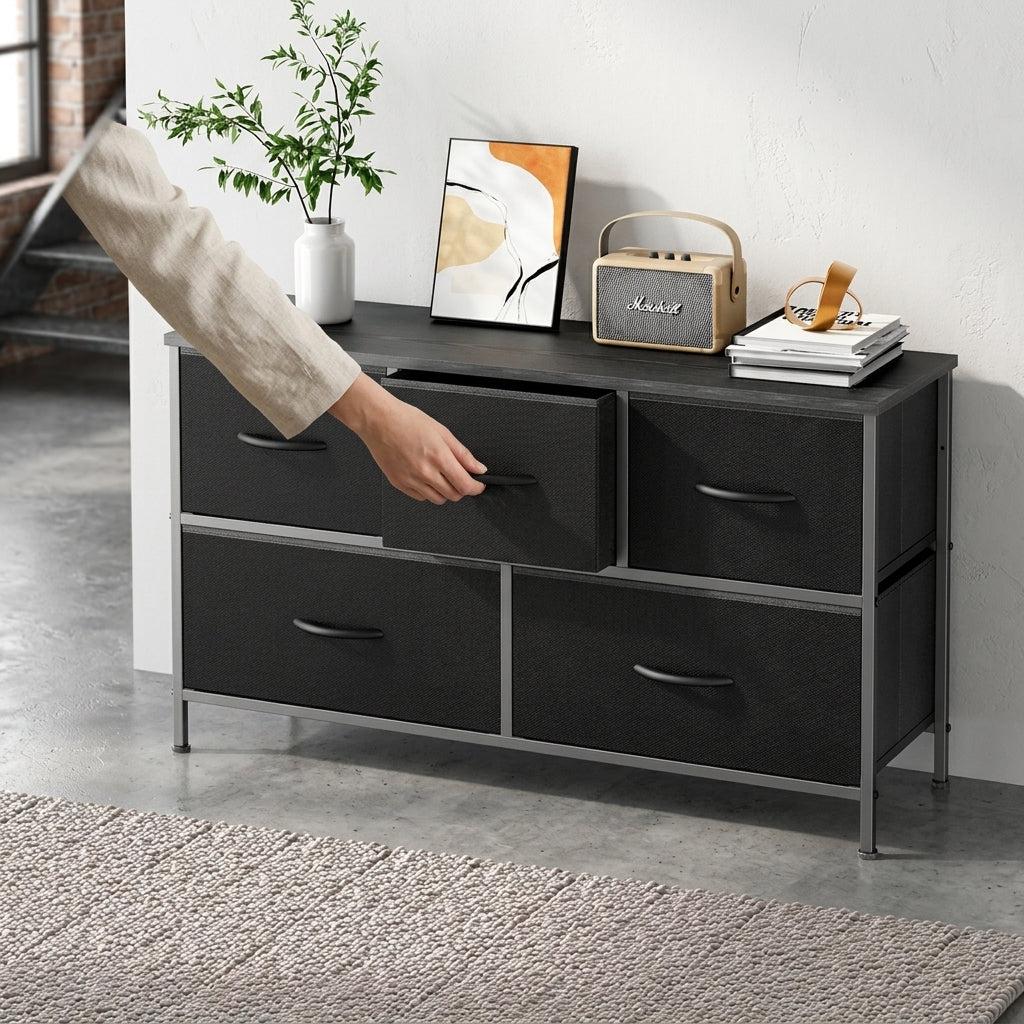 Metal Frame Fabric Storage Dresser