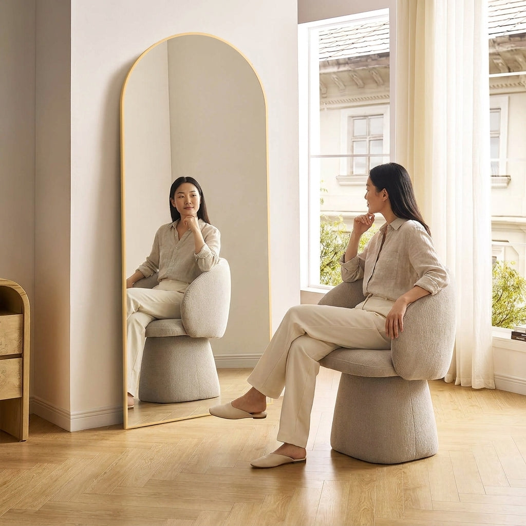 Slim Metal Frame Full Length Floor Mirror