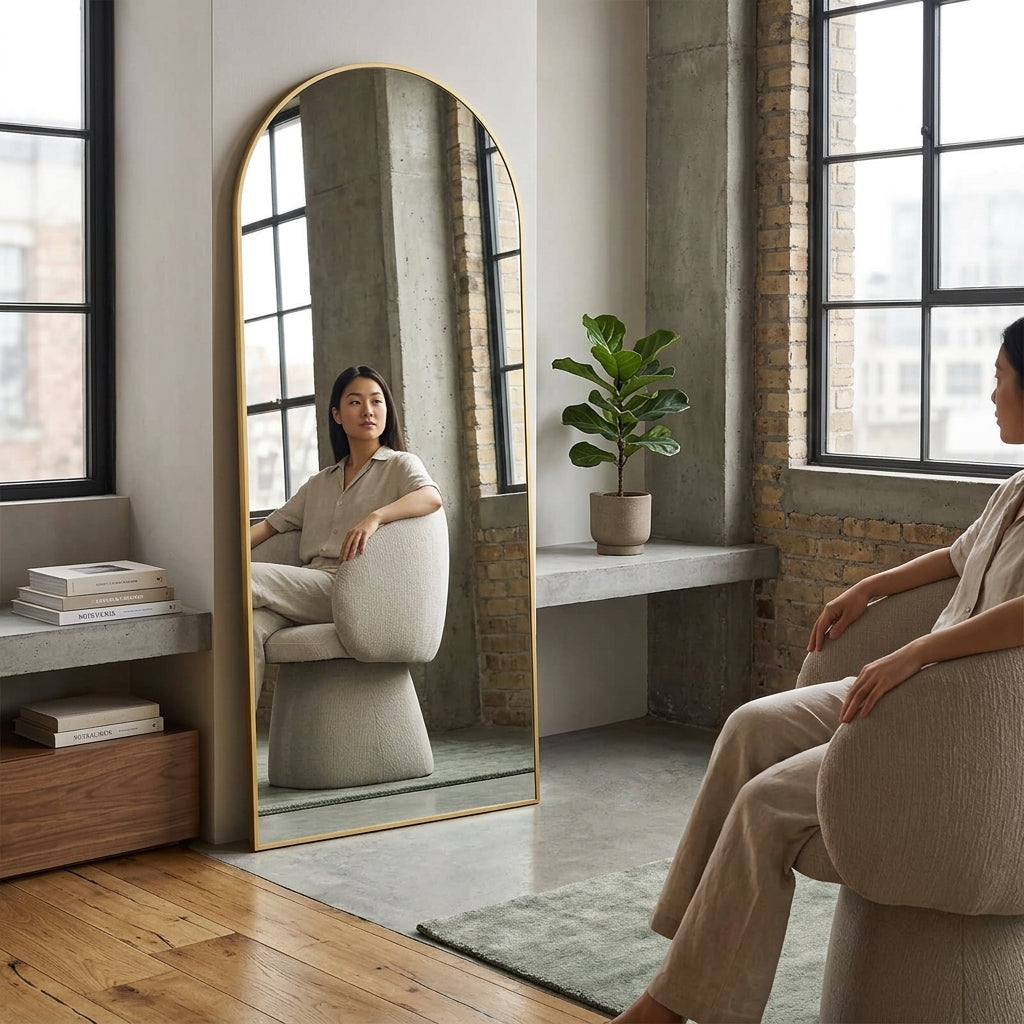 Slim Metal Frame Full Length Floor Mirror
