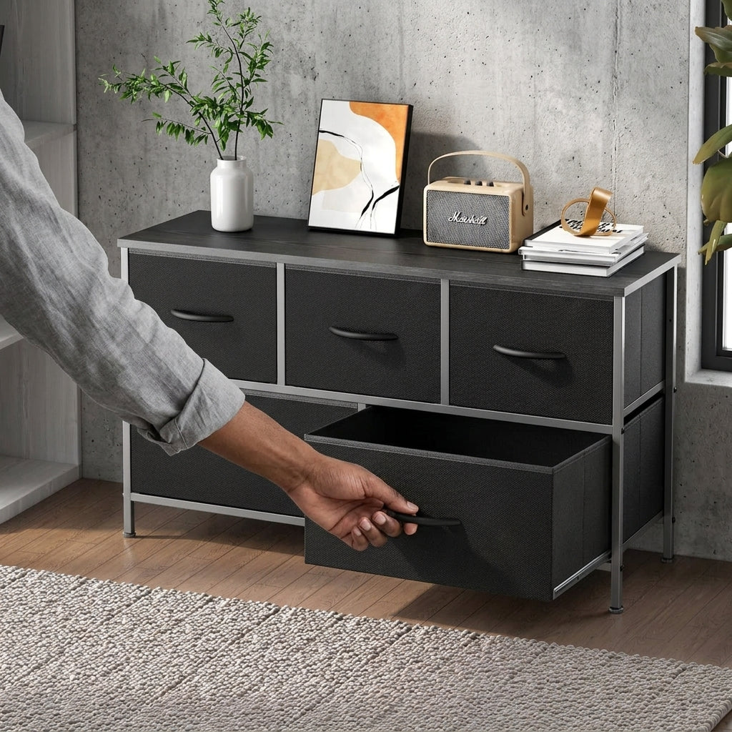 Metal Frame Fabric Storage Dresser
