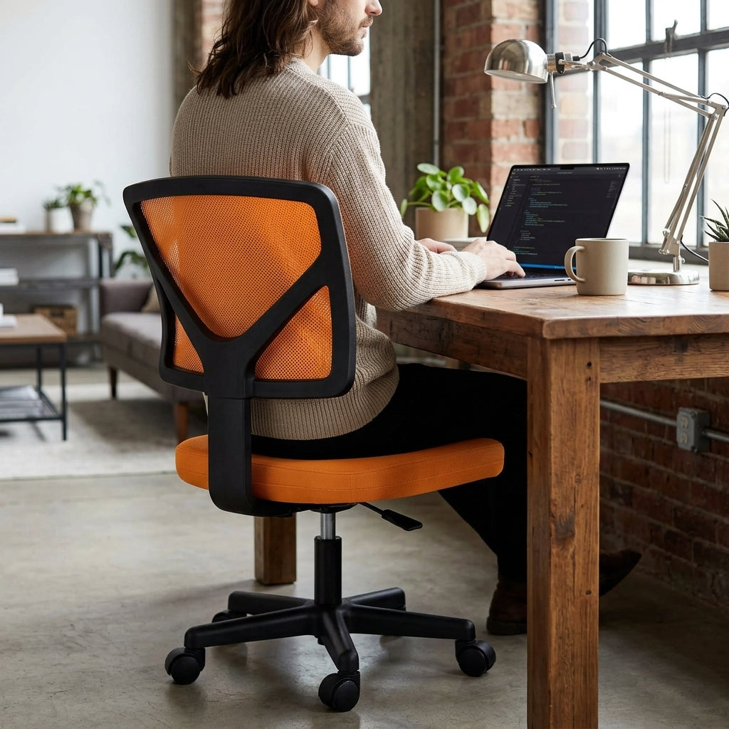 Armless Mesh Back Desk Chair