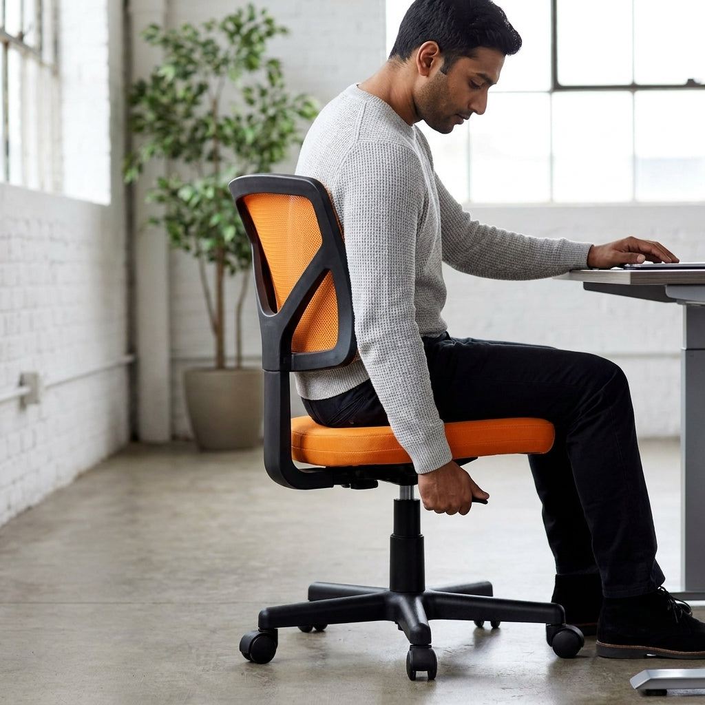 Armless Mesh Back Desk Chair