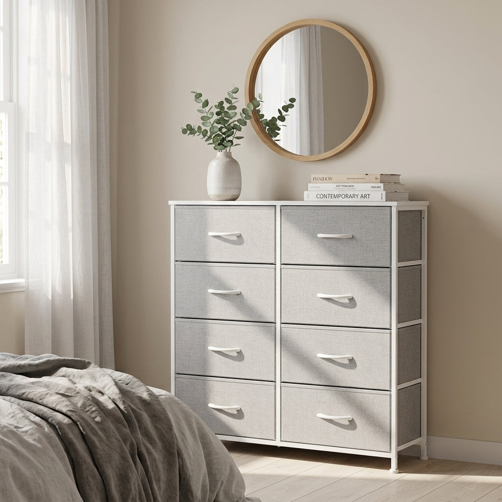 10 Drawer Tall Fabric Dresser